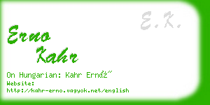 erno kahr business card